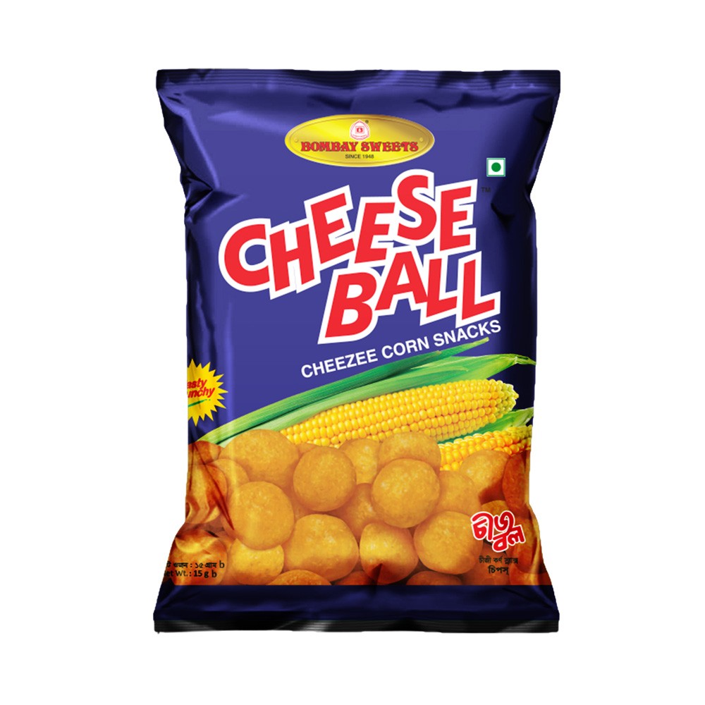 Bombay Sweets Cheese Ball Cheezee Corn Snacks-15g